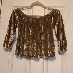 Hollister off the shoulder velvet top